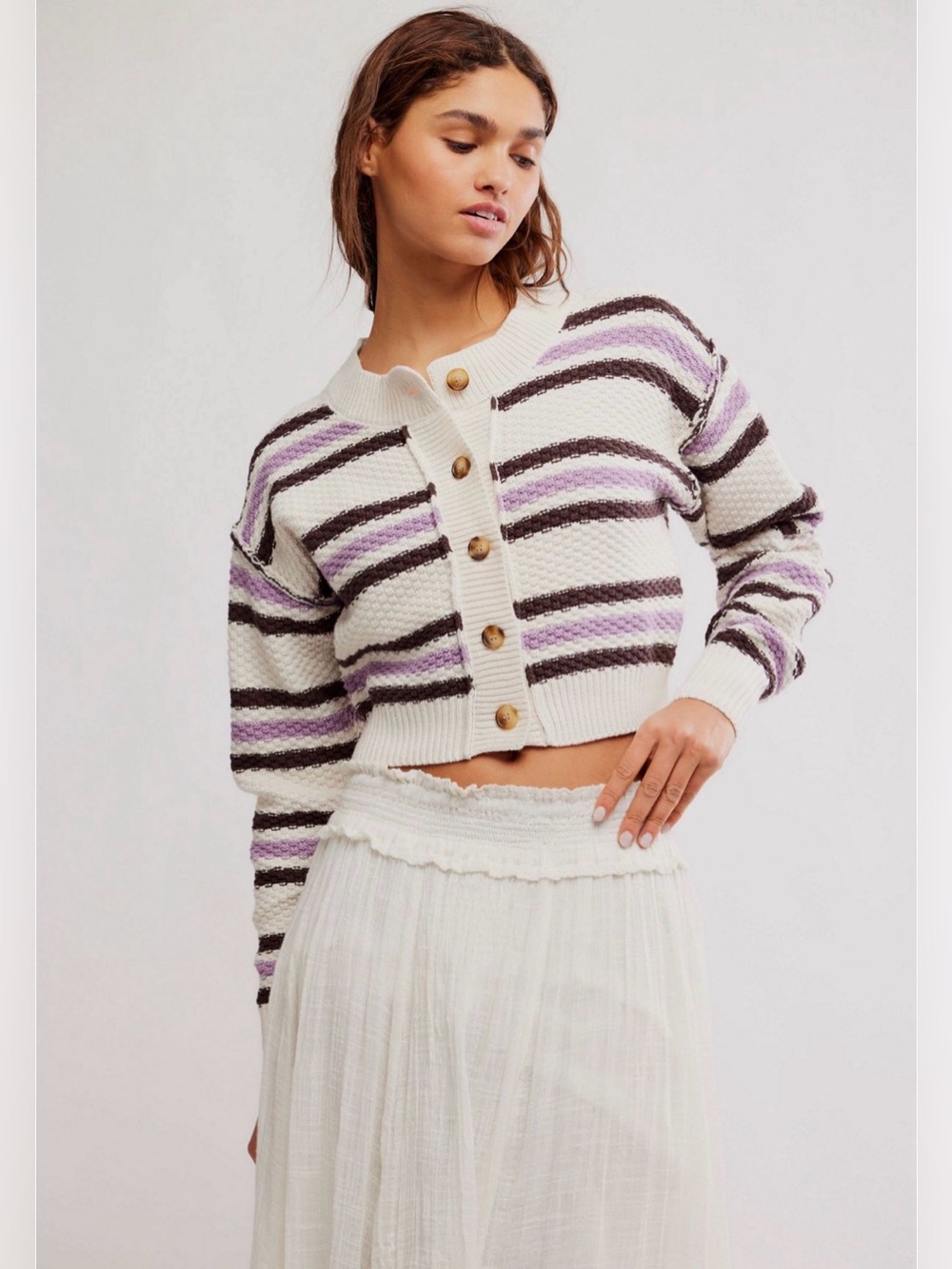 Free People Striped Cardigan